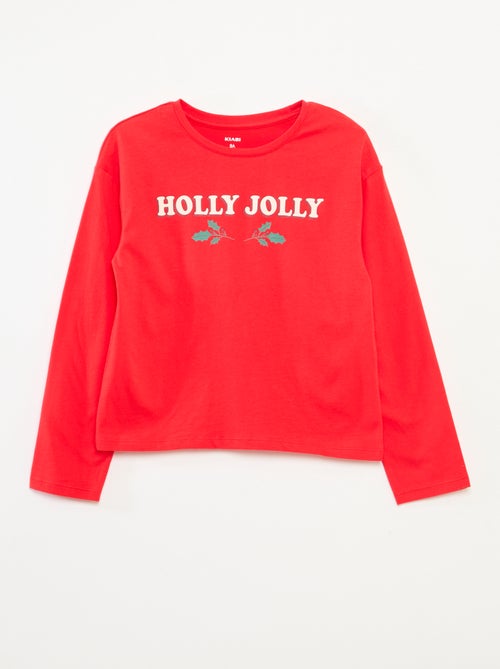 T-shirt imprimé manches longues - Kiabi