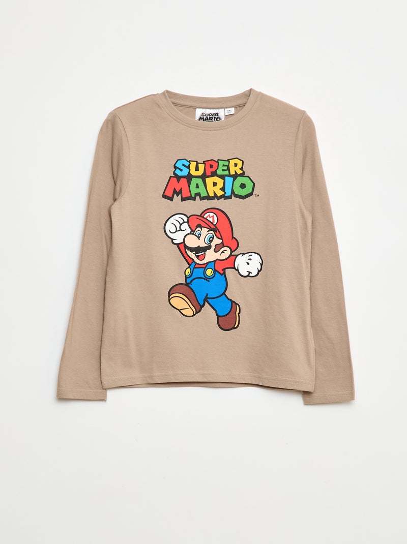 T-shirt imprimé 'Mario' Gris lune - Kiabi