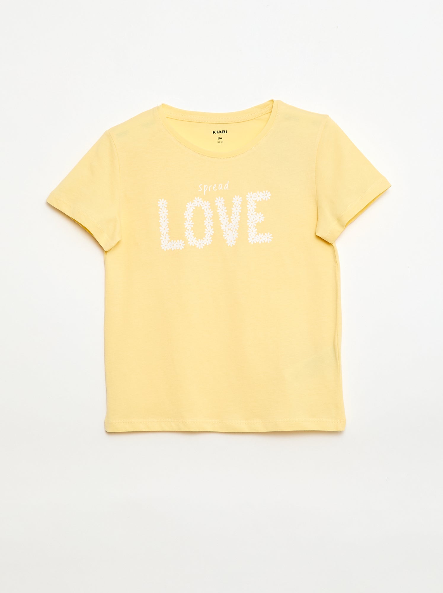 T-shirt imprimé message à manches courtes