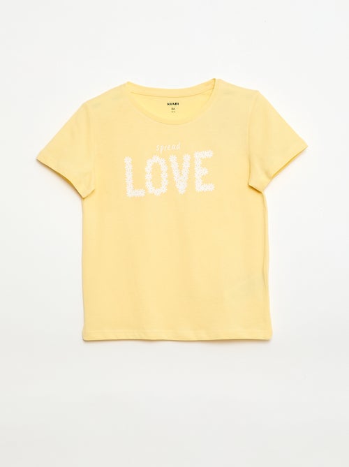 T-shirt imprimé message à manches courtes - Kiabi