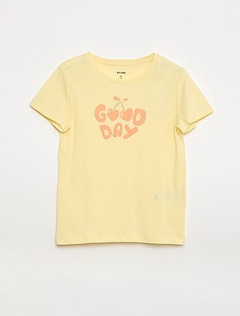 T-shirt imprimé message à manches courtes