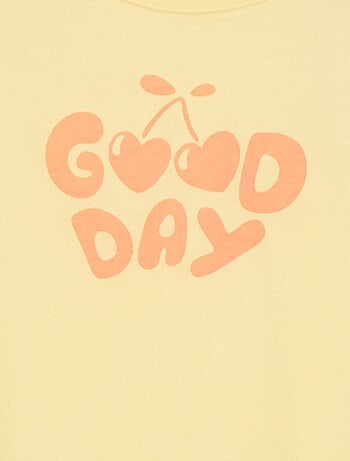 T-shirt imprimé message à manches courtes