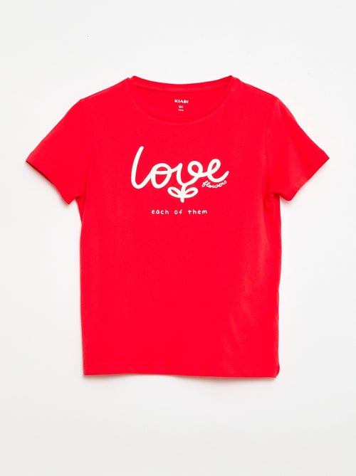 T-shirt imprimé message à manches courtes - Kiabi