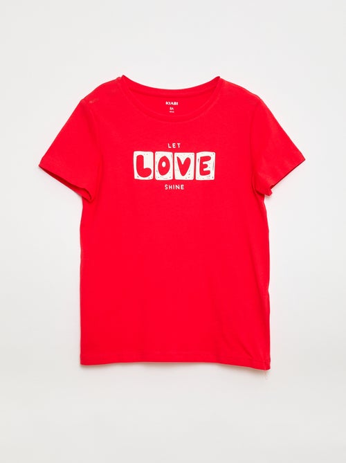 T-shirt imprimé message à manches courtes - Kiabi T-shirt imprimé message à manches courtes - Kiabi