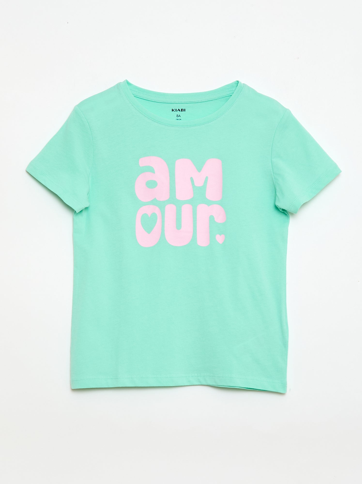 T-shirt imprimé message à manches courtes