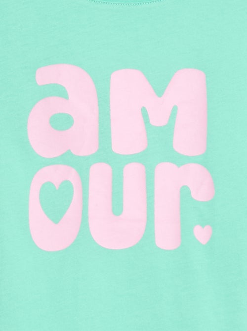 T-shirt imprimé message à manches courtes - Kiabi