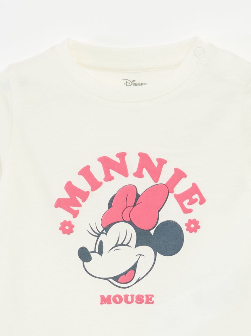 T-shirt imprimé 'Minnie' à manches longues Blanc - Kiabi