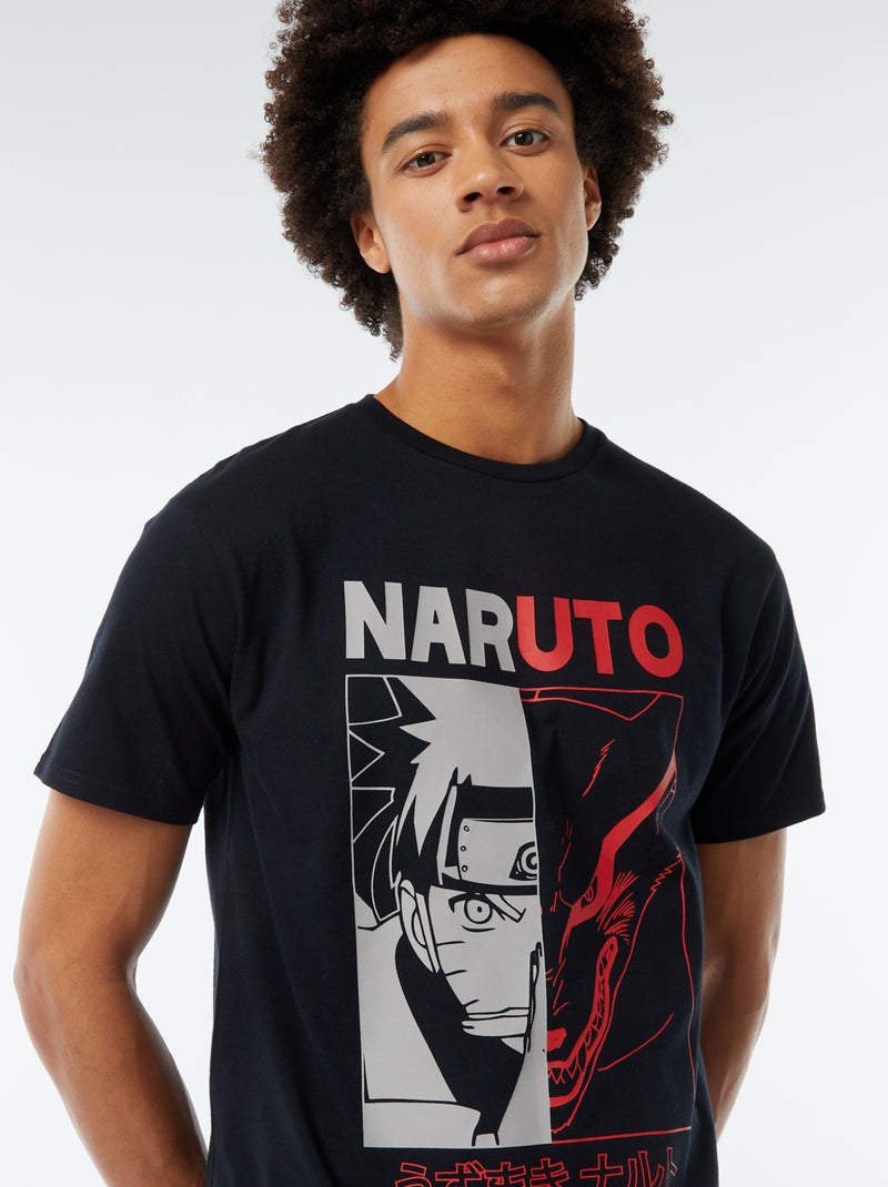 T-shirt imprimé 'Naruto' manches courtes Noir - Kiabi