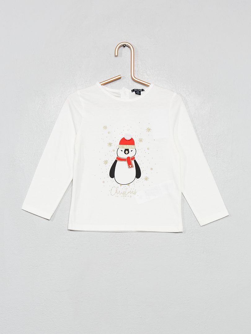 T-shirt imprimé 'Noël' blanc - Kiabi