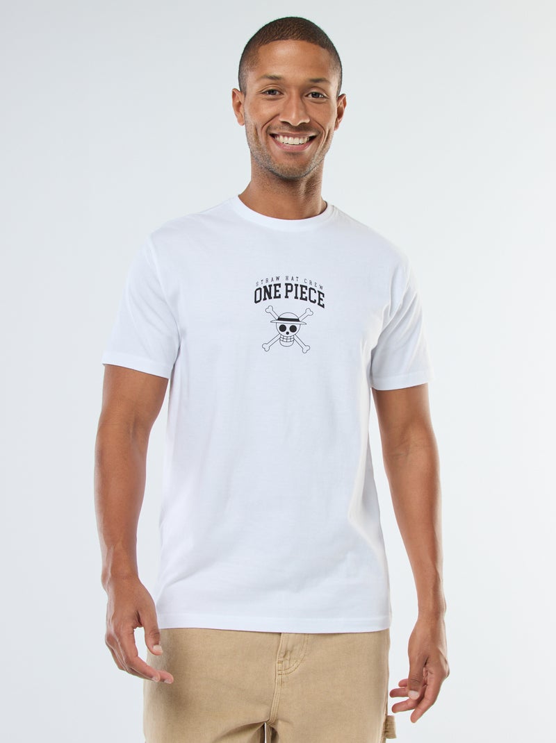 T-shirt imprimé 'One Piece' à manches courtes Blanc - Kiabi