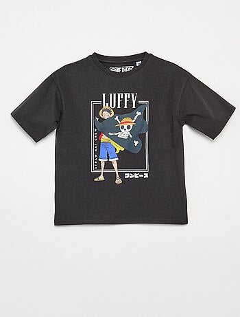 T-shirt imprimé 'One piece' manches courtes en coton