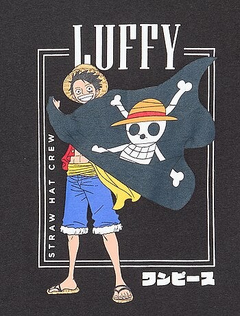 T-shirt imprimé 'One piece' manches courtes en coton