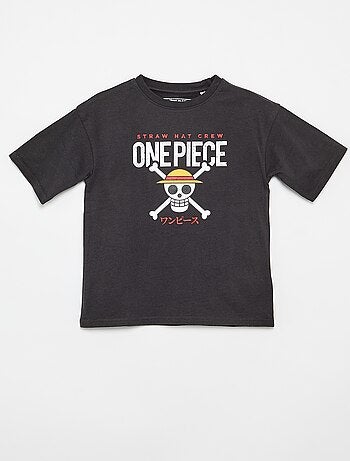 T-shirt imprimé 'One piece' manches courtes en coton