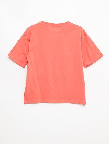 T-shirt imprimé 'One piece' manches courtes en coton