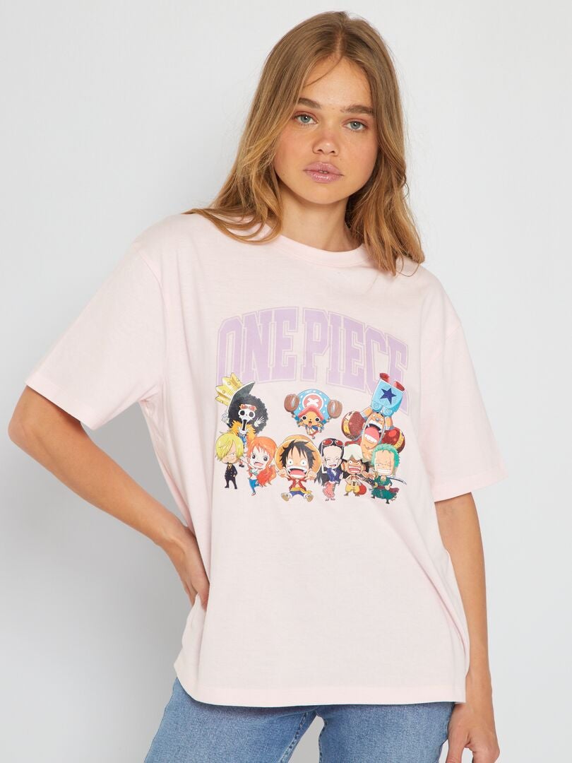 T-Shirt imprimé 'One Piece' Rose - Kiabi