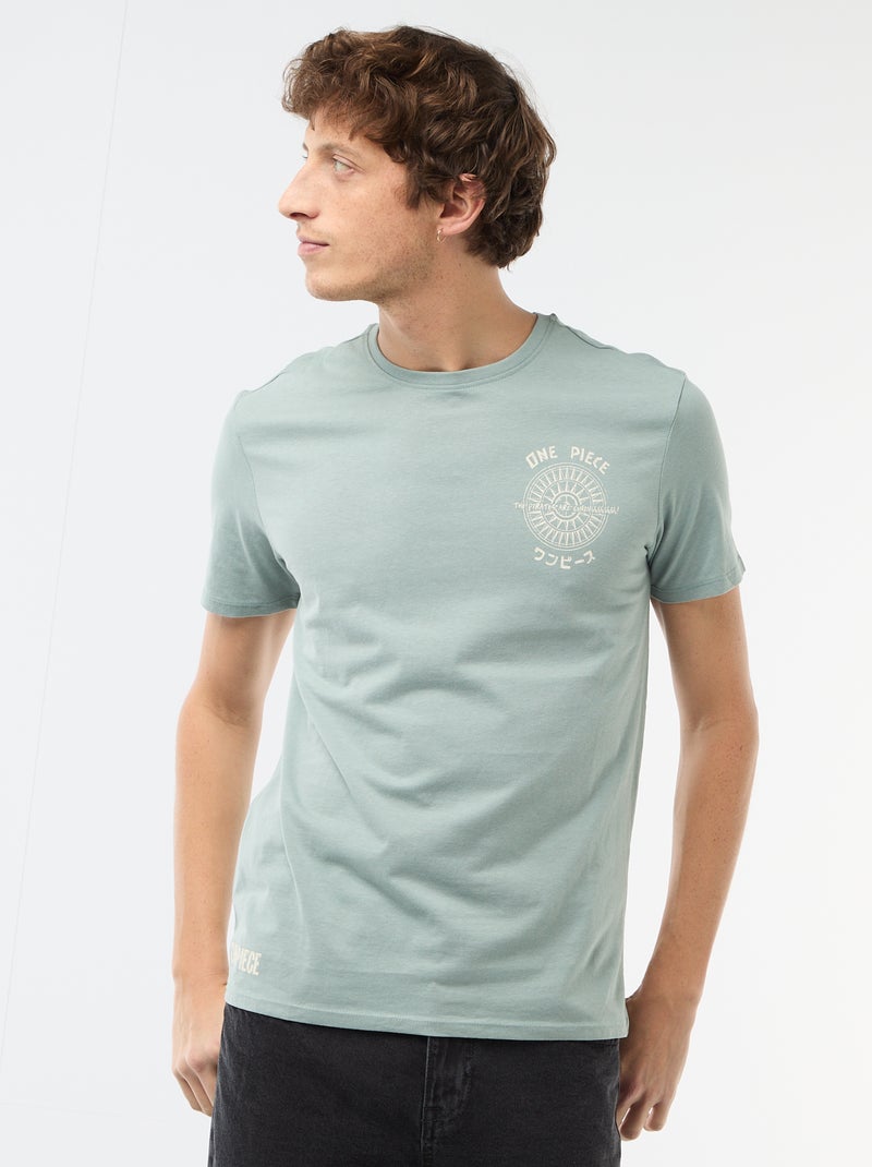 T-shirt imprimé 'One piece' Vert - Kiabi