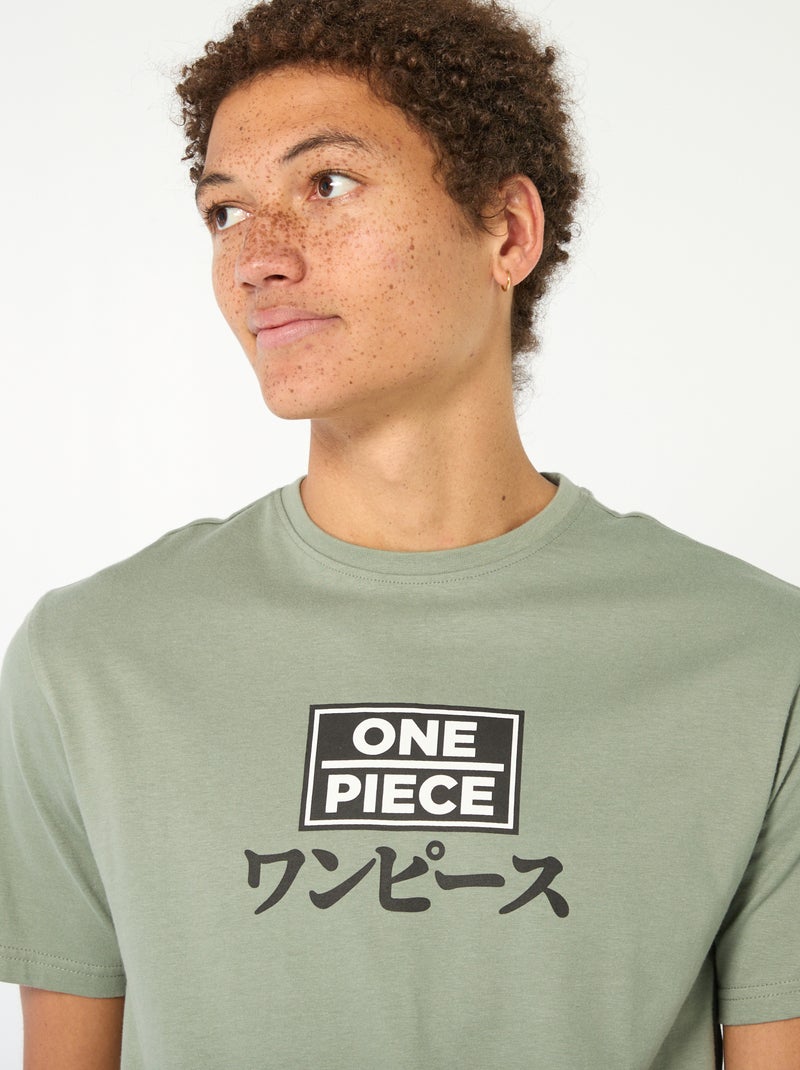 T-shirt imprimé 'One piece' Vert - Kiabi