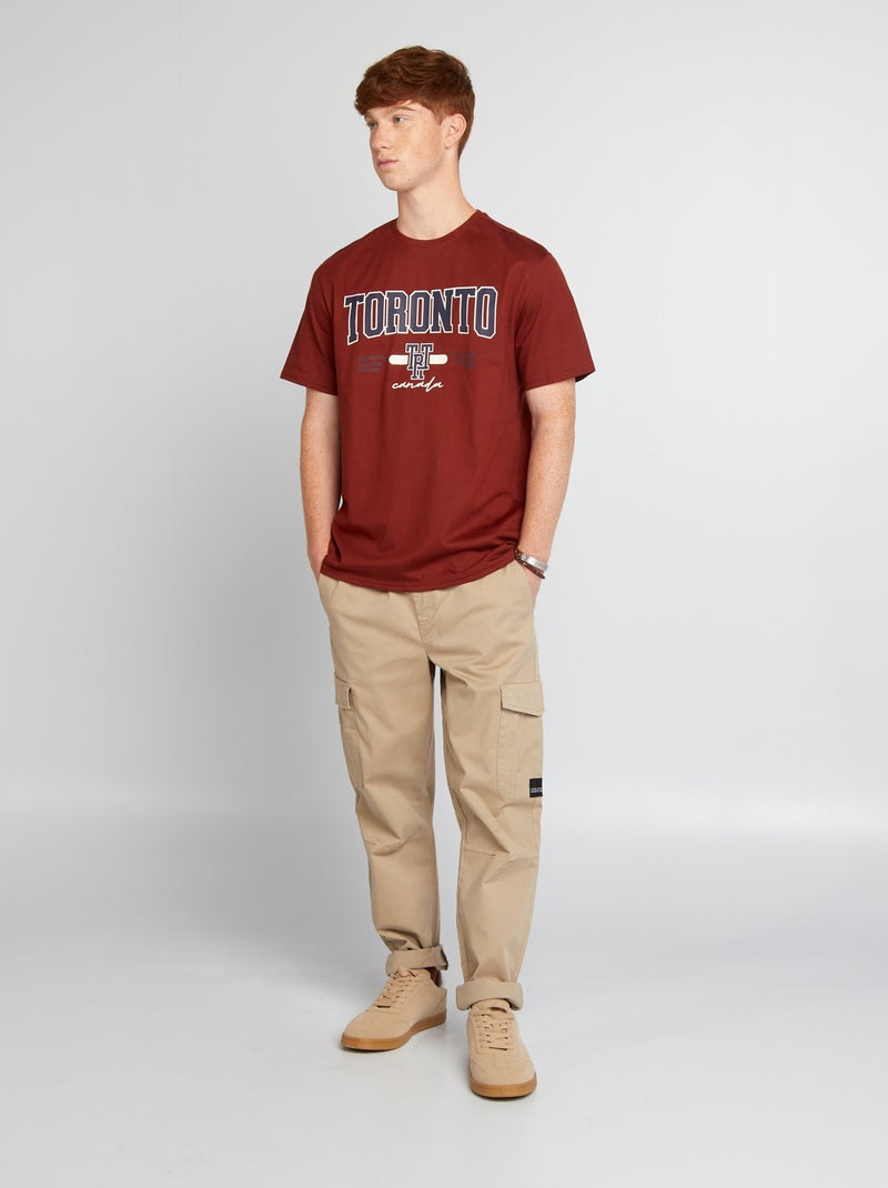 T-shirt imprimé Orange - Kiabi