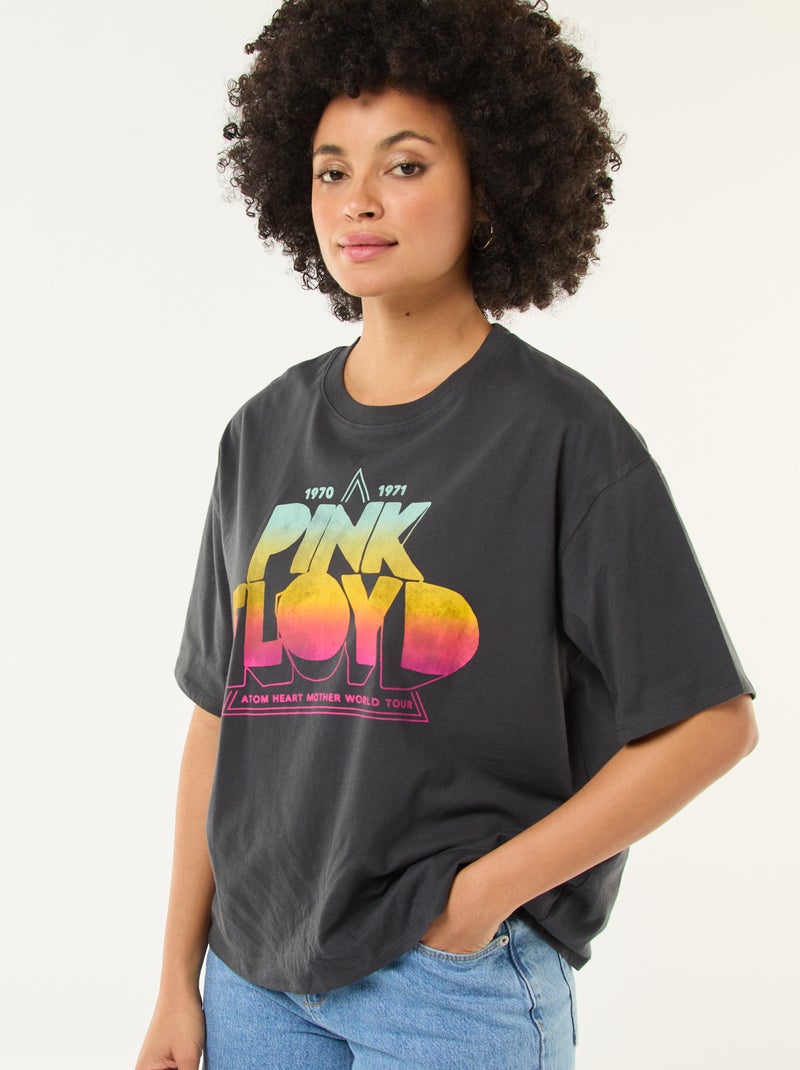 T-shirt imprimé 'Pink floyd' uni Noir - Kiabi