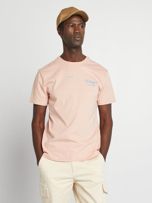 T-shirt imprimé recto/verso manches courtes - Kiabi