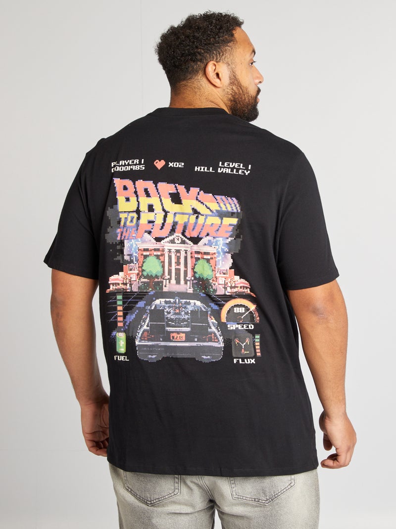 T-shirt imprimé 'Retour vers le futur' Noir - Kiabi