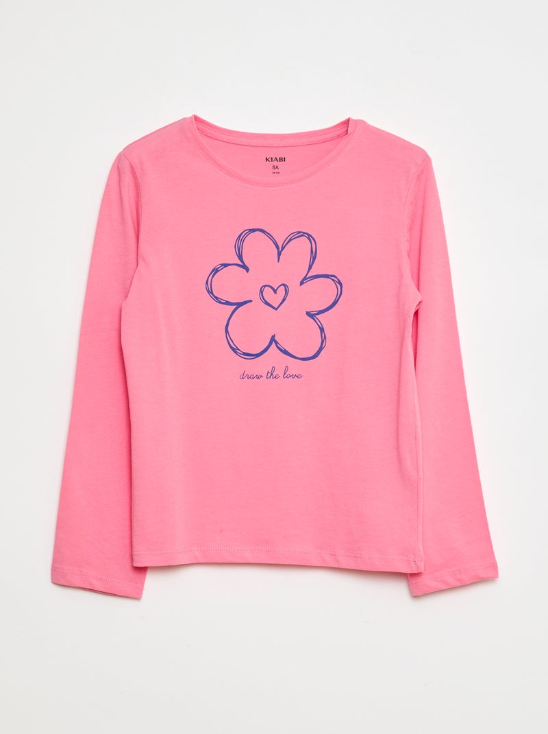 T-shirt imprimé Rose - Kiabi