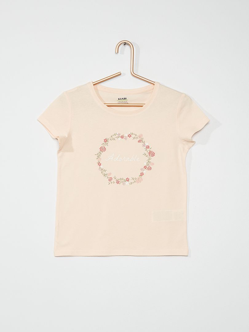 T-shirt imprimé rose - Kiabi