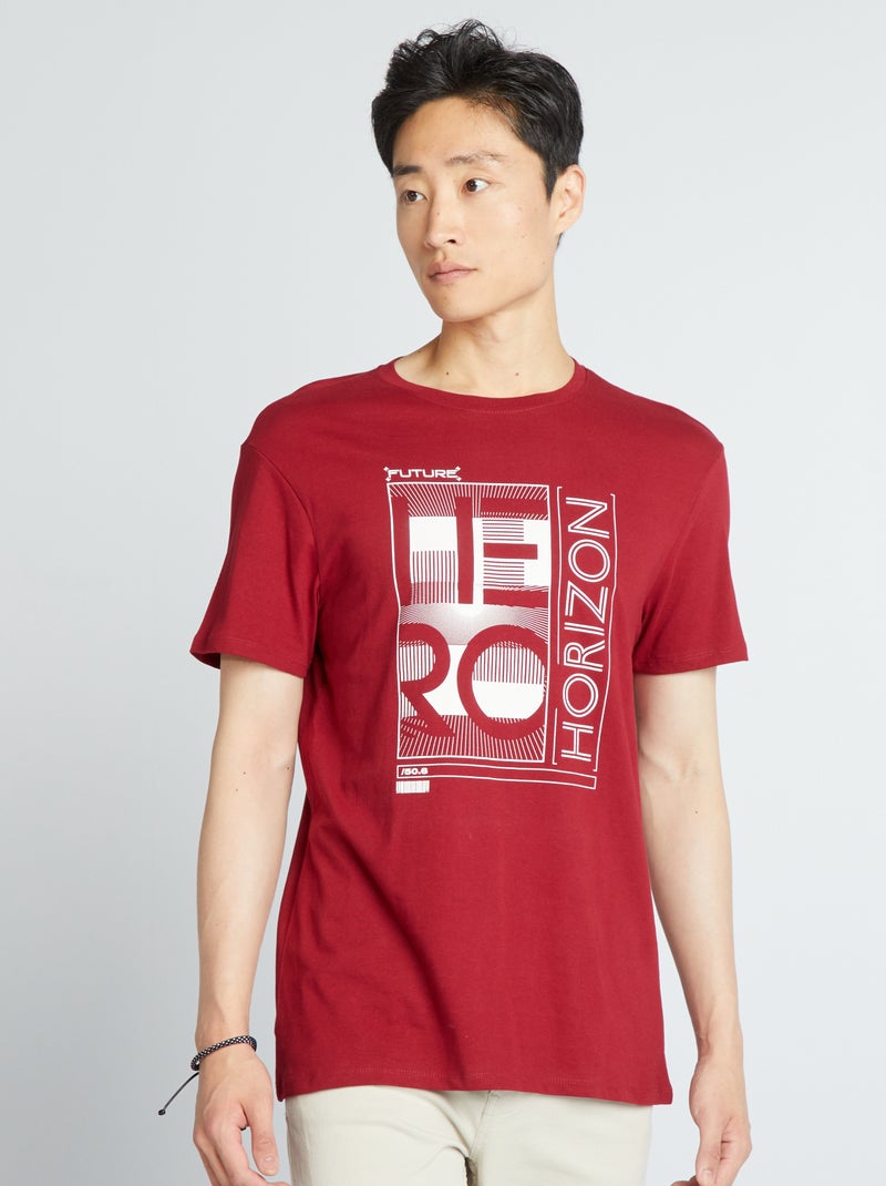 T-shirt imprimé Rouge - Kiabi