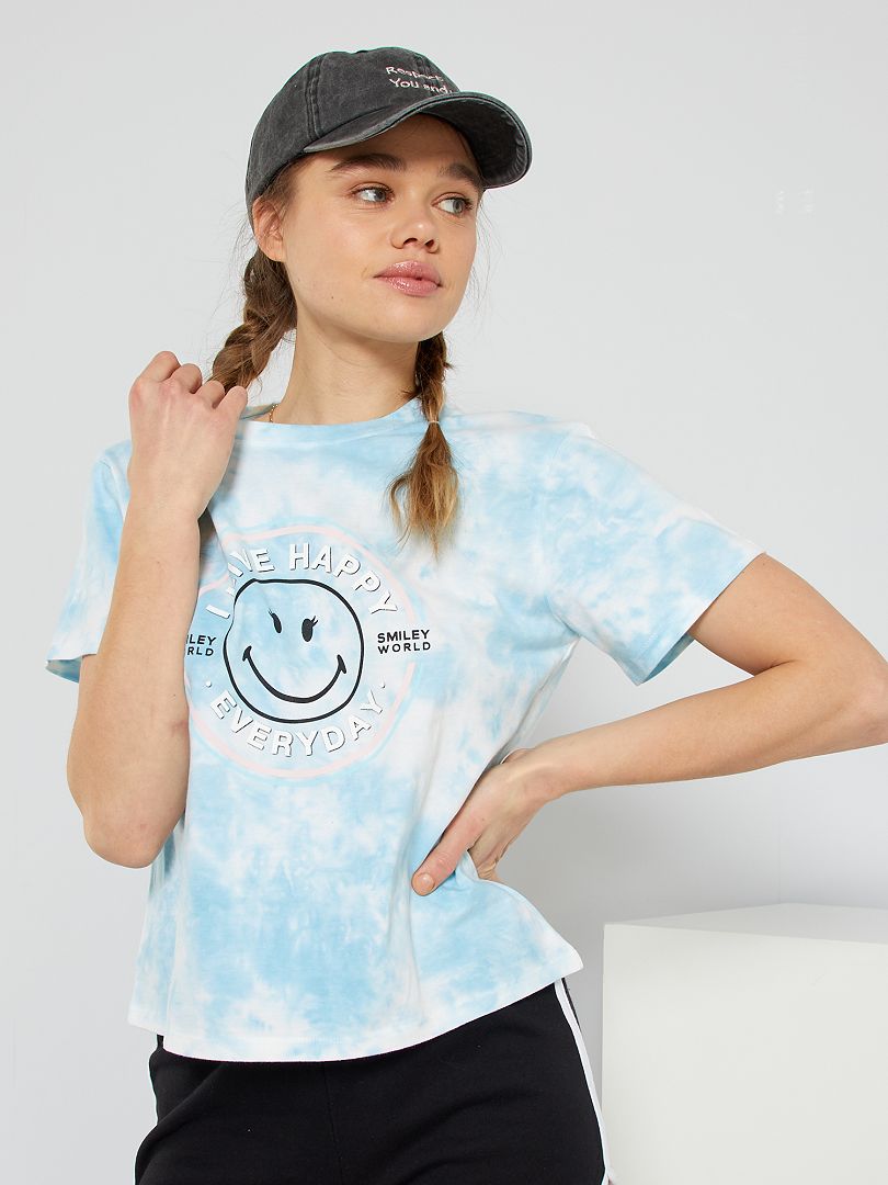 T-shirt imprimé 'Smiley' BLANC - Kiabi