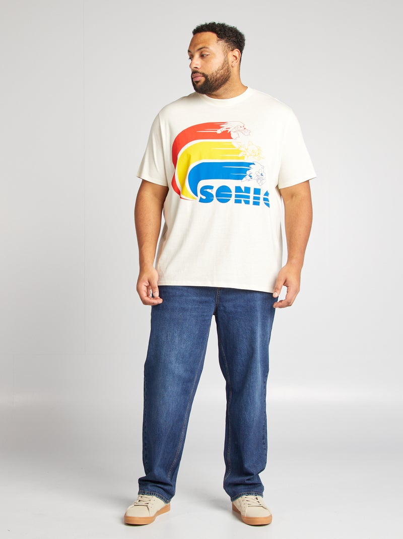 T-shirt imprimé 'Sonic' blanc - Kiabi