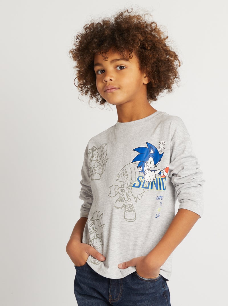 T-shirt imprimé 'Sonic' Gris Garçon Kiabi