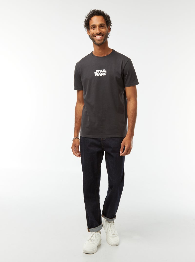T-shirt Star Wars Homme – Gris Col Rond Manches Courtes – Taille S – Coton