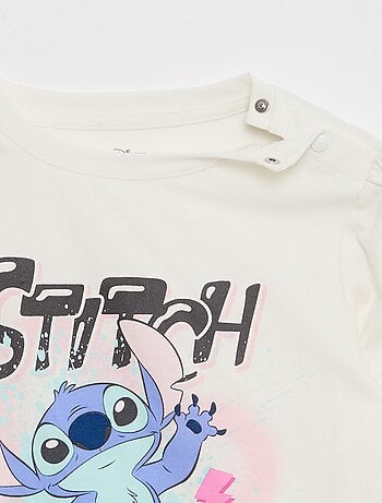 T-shirt imprimé 'Stitch' manches courtes - collection facile à enfiler