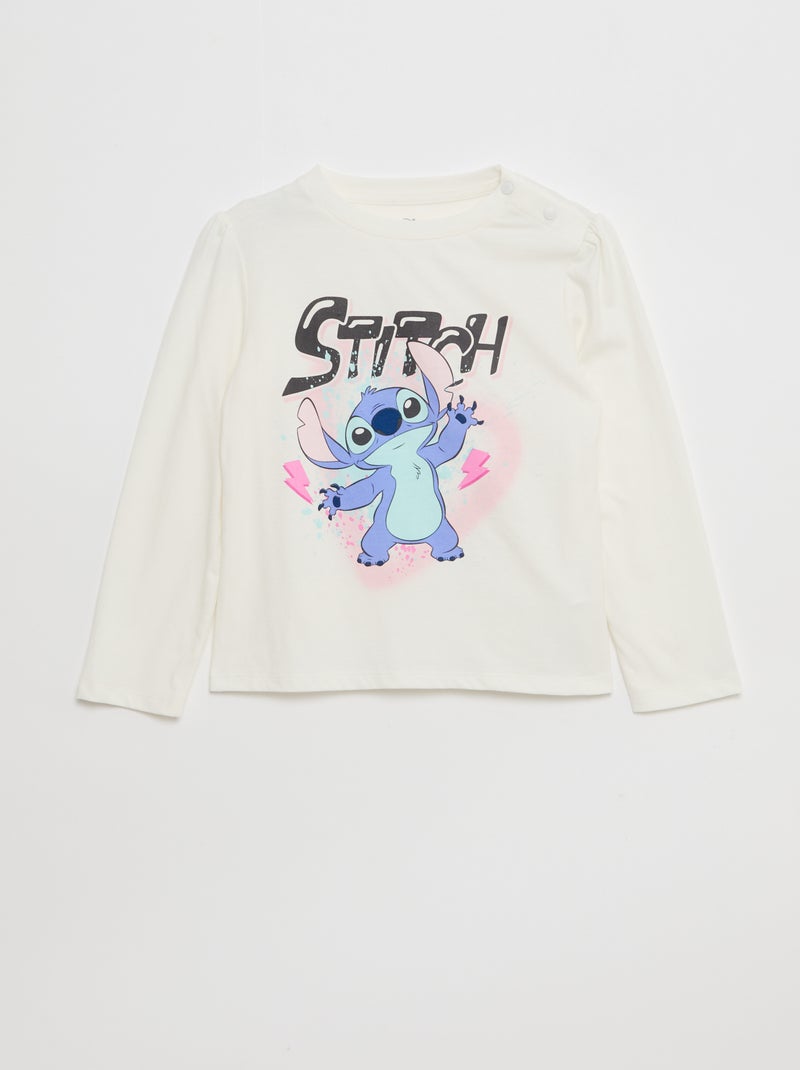 T-shirt imprimé 'Stitch' manches courtes - So Easy Blanc - Kiabi
