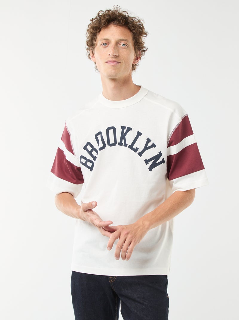 T-shirt imprimé style sport 'Brooklin' à manches courtes Rouge - Kiabi