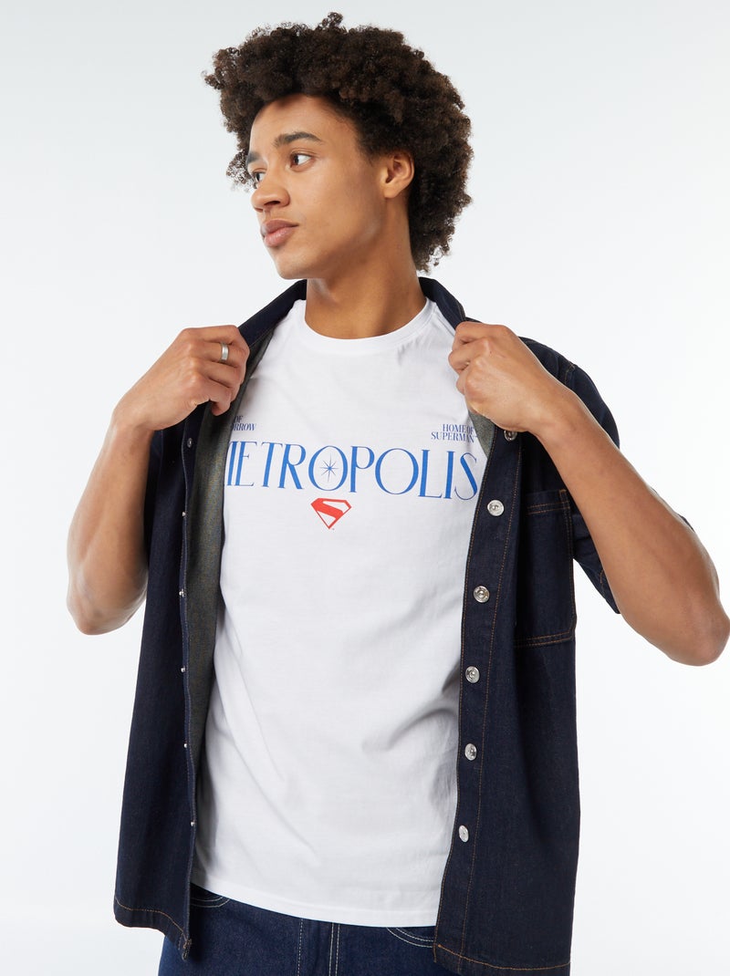 T-shirt imprimé 'Super-man' Blanc - Kiabi