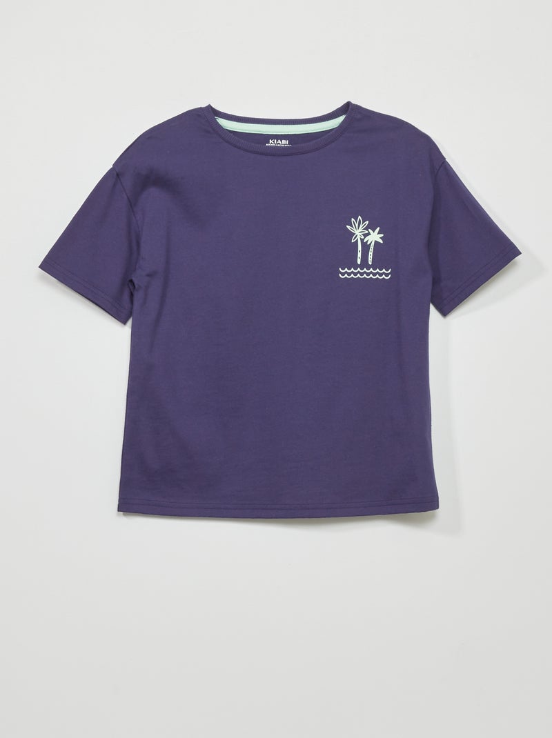 T-shirt imprimé 'Surf' 'Hawaï' Marine - Kiabi