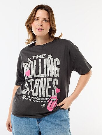 T-shirt imprimé 'The Rolling Stones' manches courtes