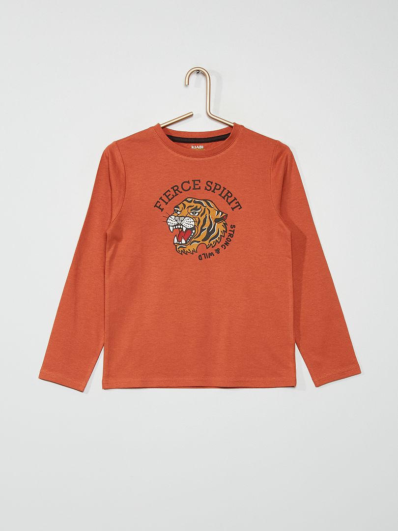 T-shirt imprimé 'tigre' orange tigre - Kiabi