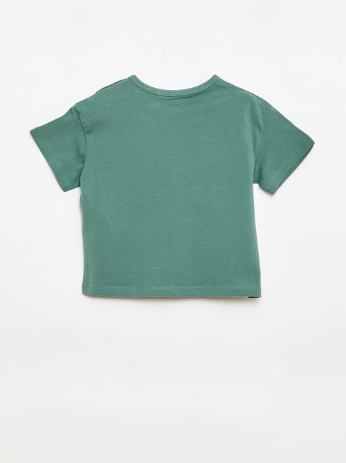 T-shirt imprimé tropique' manches courtes en coton - Kiabi