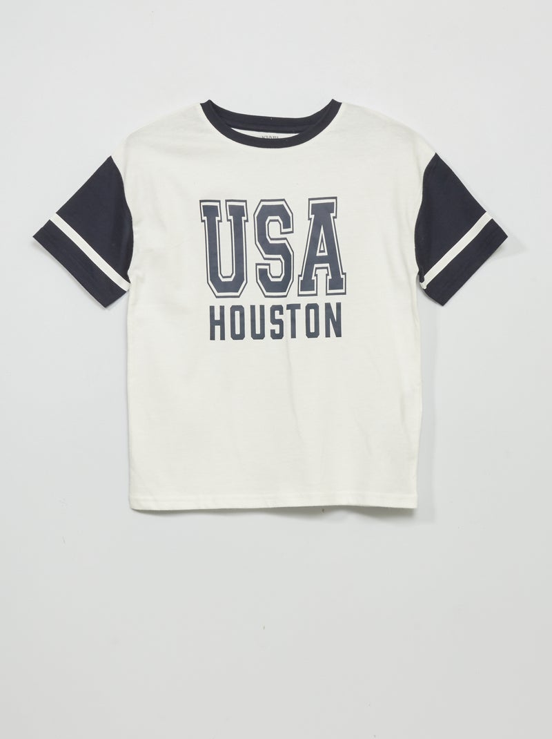 T-shirt imprimé 'USA' 'Houston' Blanc - Kiabi