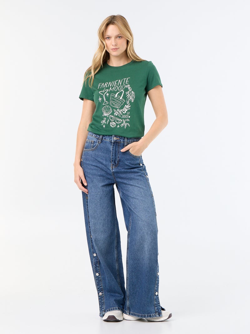 T-shirt imprimé Vert - Kiabi