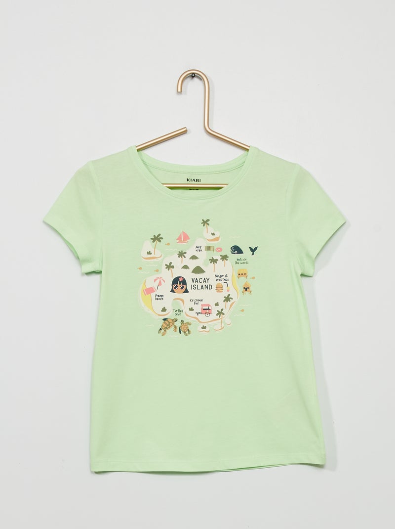 T-shirt imprimé Vert - Kiabi
