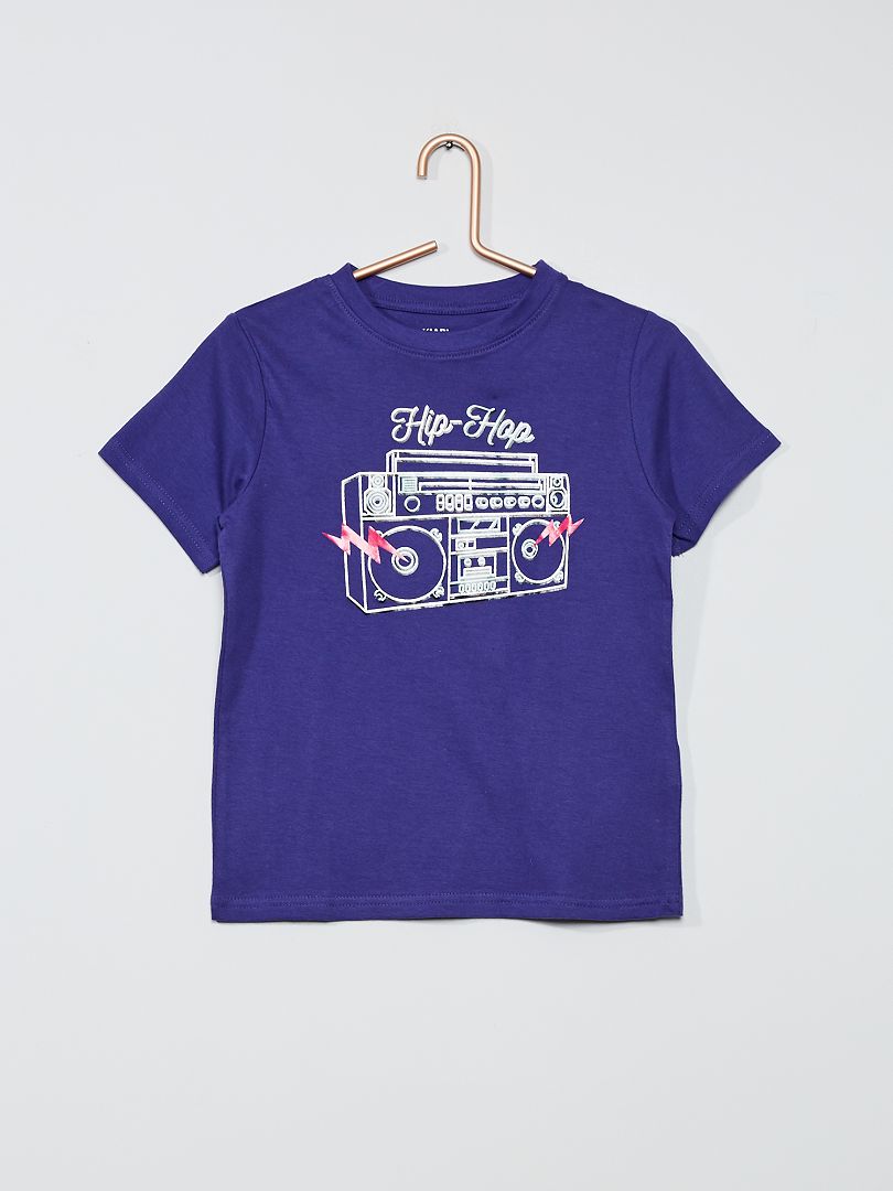 T-shirt imprimé violet/hip hop - Kiabi