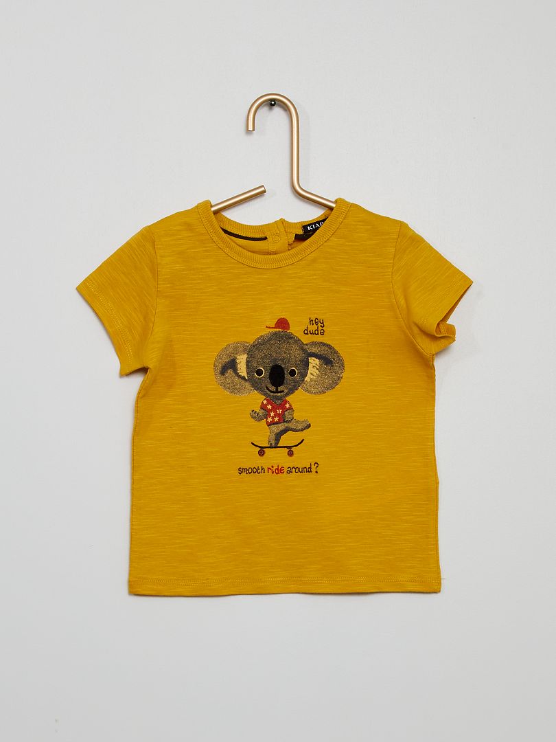 T-shirt imprimé 'voiture' jaune - Kiabi
