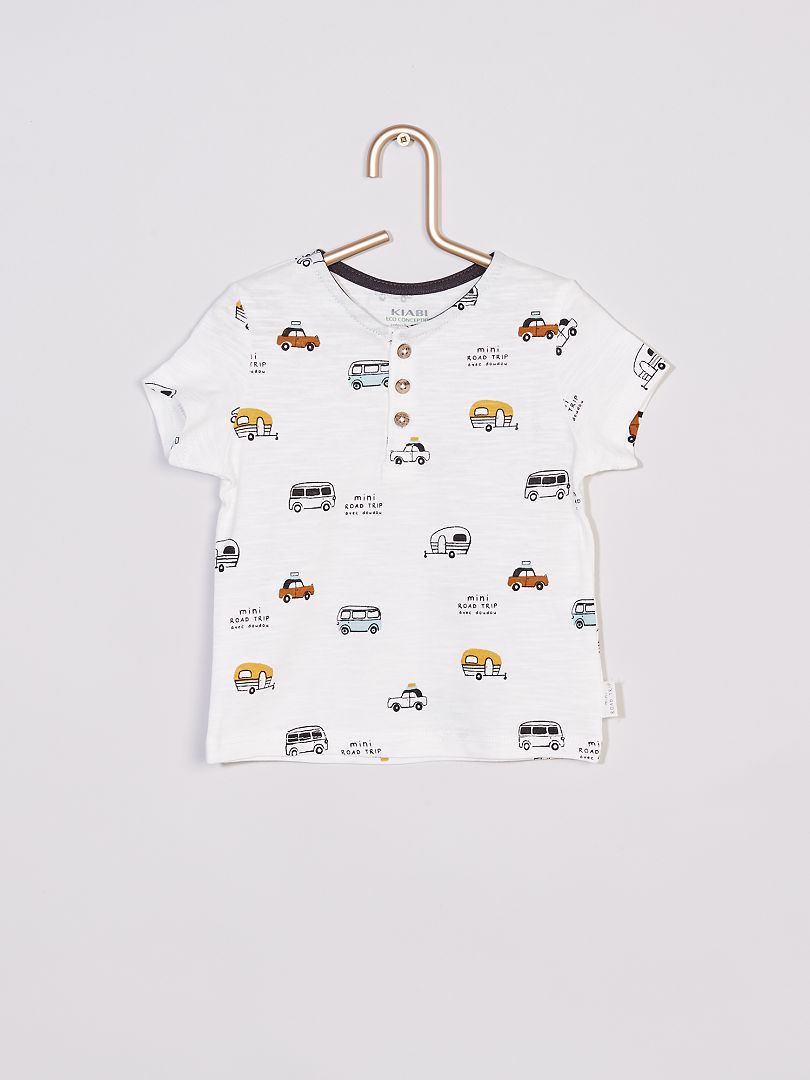T-shirt  imprimé 'voitures' blanc - Kiabi