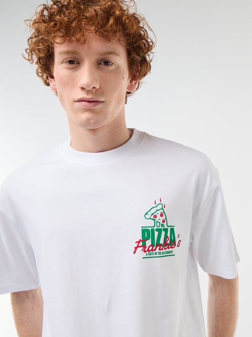 T-shirt imprimés devant et dos en coton uni - Kiabi