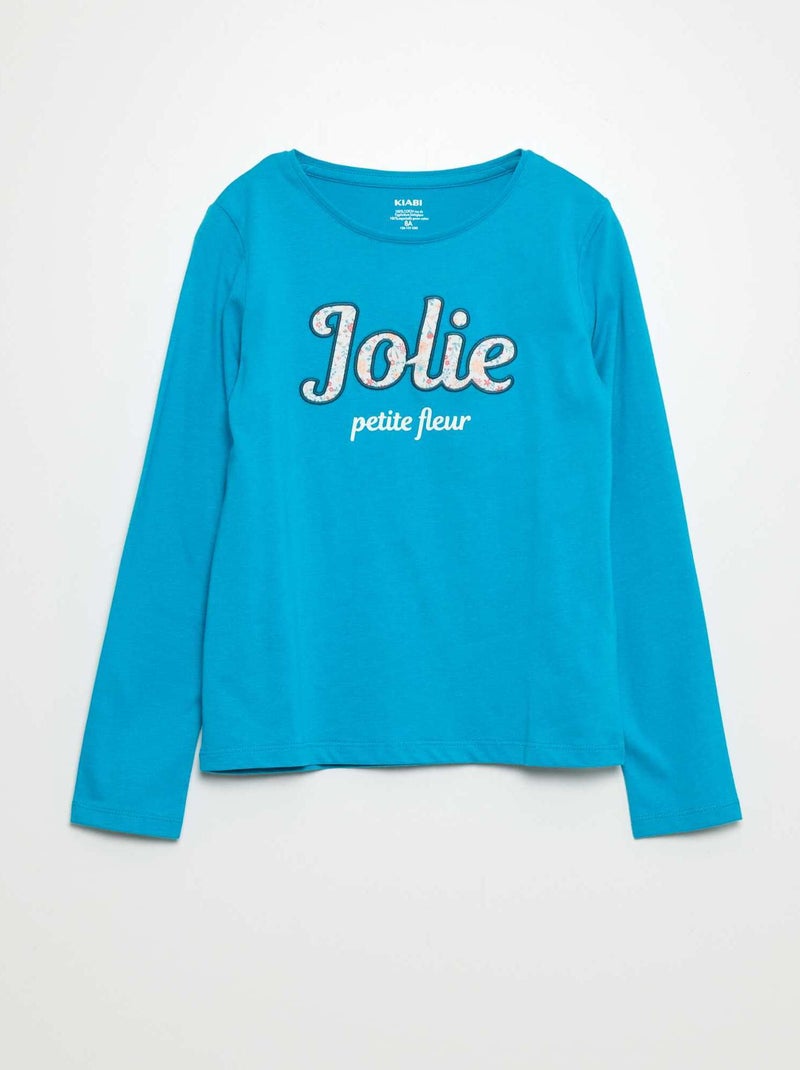 T-shirt imprimés manches longues Bleu - Kiabi
