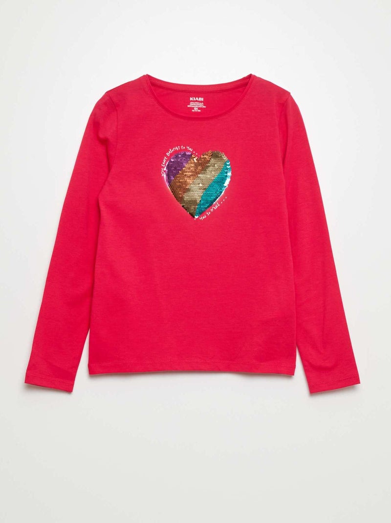 T-shirt imprimés manches longues Rose - Kiabi