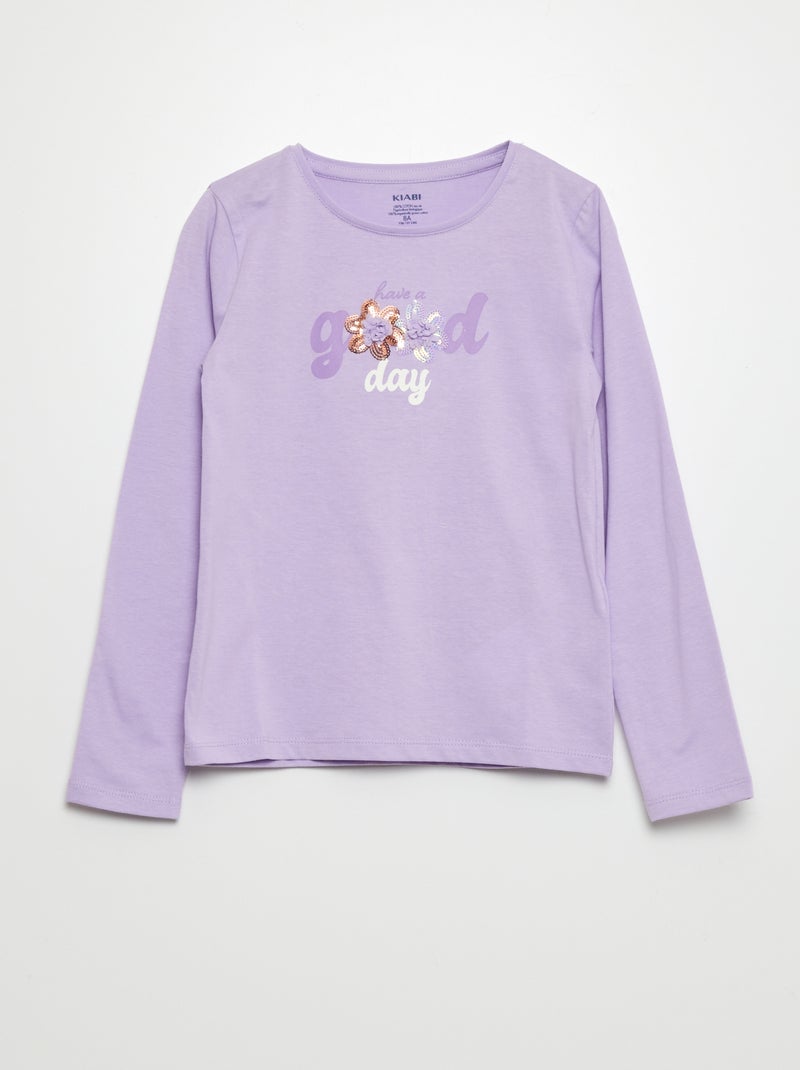 T-shirt imprimés manches longues Violet - Kiabi